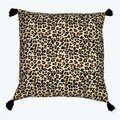 Youngs Polyester Leopard Print Design Pillow with Tassel Ends 10712